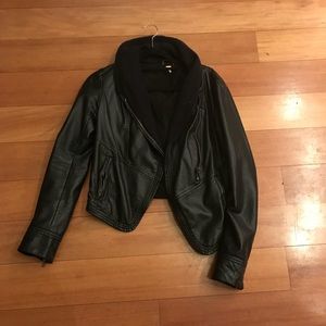 Free People Black Vegan Leather Jacket